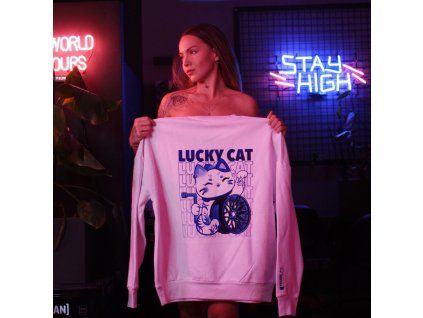 MIKINA LUCKY CAT WHITE