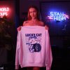MIKINA LUCKY CAT WHITE