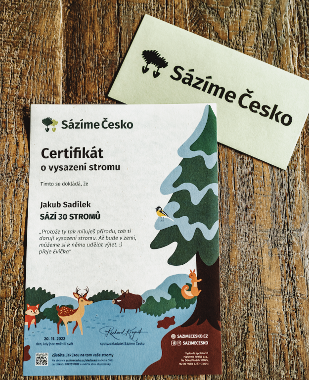 Certifikát Sázíme Česko