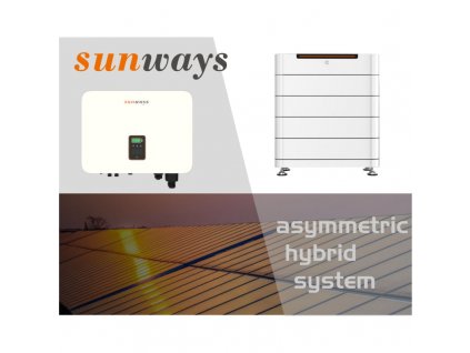 Asymetrický hybridní systém Sunways 10kw + Sunways baterie 12,8kw