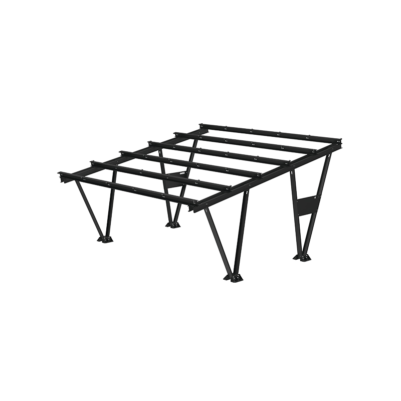 Carport two-station mounting system MAGNELIS - without modules. In RAL 9005 color. Compatible with modules with dimensions: 2278x1134 (without clamps and allen screws)