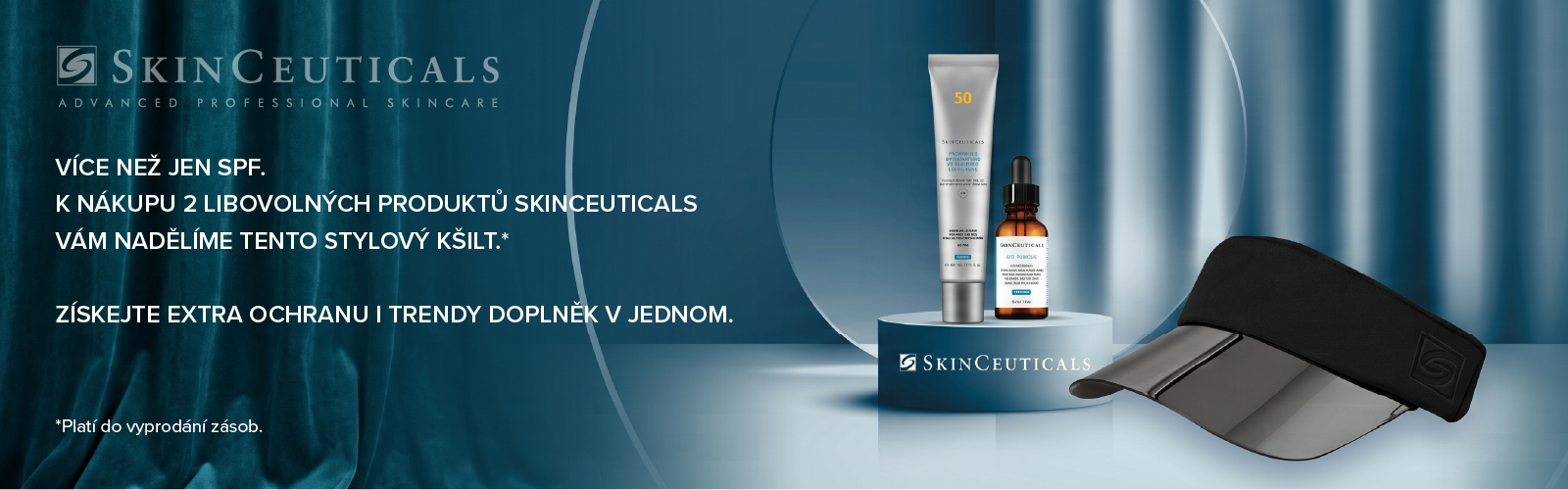 K nákupu dvou produktů SkinCeuticals luxusní kšiltovka jako dárek