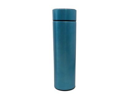 16719 termoska s teplomerem modra metalicka