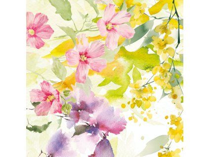 263559 2 serviette souffle fleuri printemps