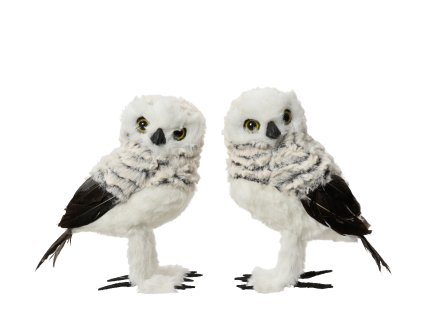 202601 sova 11x14x21 cm 2 druhy seda ksd