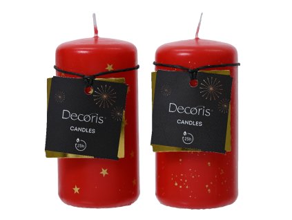 202808 svicka s dekorem 5x10 cm cervena 2 druhy ksd