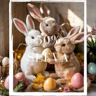 🐣 Velikonoce se blíží! 🌸 Připravte svůj domov na svátky jara – stylově, hravě a za polovinu ceny! 🌿✨ 🎁 Sleva 50 % na...