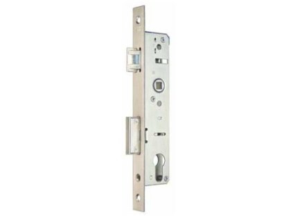 Zámek zadlabací EURO 90/45 backset (dorn) 30 mm čelo 22 mm ořech 8x8 mm EKO bez protiplechu P-L