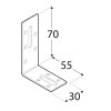 Úhelník stavitelný 70x55x30x2,0 mm  KRD2