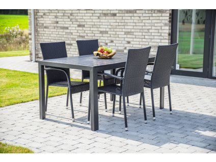 Garden aluminium table HAVANA 140 black
