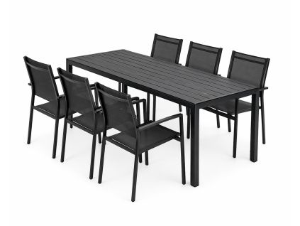 Garden aluminium table HAVANA 190 black