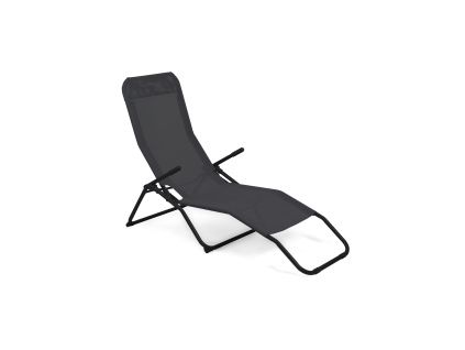 Garden sun lounger SIMPLE black