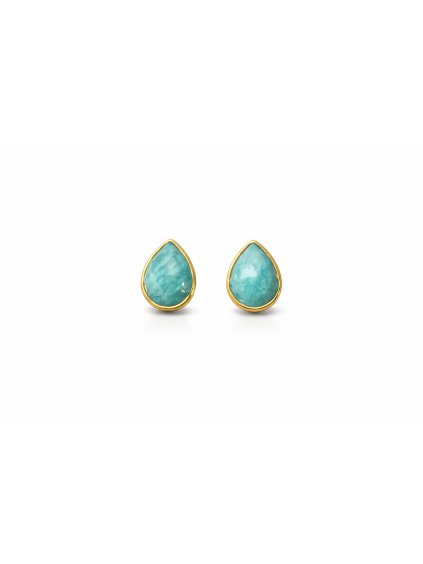 Polished turquoise teardrop stud earrings