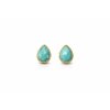 Polished turquoise teardrop stud earrings