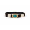 Cowhide belt with turquoise detail