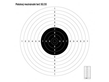 terč pistolový 50 20
