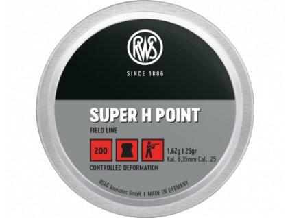 2317262 RWS 6.35mm 25 super h point 1.62g tin 200