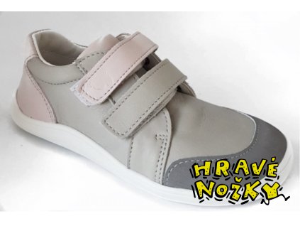 Baby bare tenisky FEBO GO - GREY/PINK