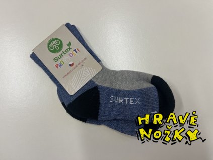 SURTEX Zimní ponožky 70% Merino - MODRÁ