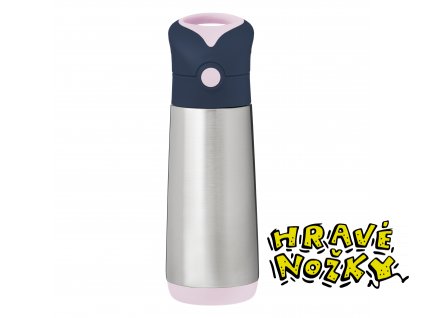 b.box TERMOSKA NA PITÍ S BRČKEM 500 ML - INDIGO/RŮŽOVÁ