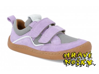 Barefoot textilní tenisky Froddo G3130223-6 Velcro Lilac fialové