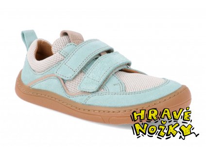 Barefoot textilní tenisky Froddo G3130223-5 Velcro MINT modré