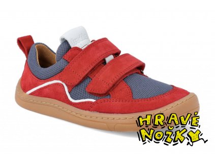 Barefoot textilní tenisky Froddo G3130223-2 Velcro RED červené