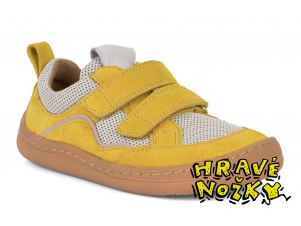 Barefoot textilní tenisky Froddo G3130223-1 Velcro YELLOW žluté
