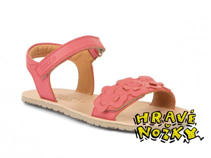 Barefoot sandálky Froddo 3150265 - Flexy Flower Coral korálové - HRAVÉ NOŽKY