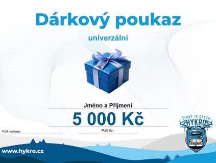 Dárkový poukaz univerzální  v hodnotě 5 000 Kč