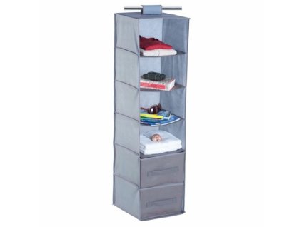 Kempový závěsný regál - 4 police, 2 zásuvky