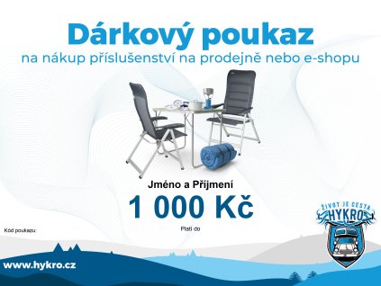 Dárkový poukaz na nákup příslušenství  v hodnotě 1 000 Kč