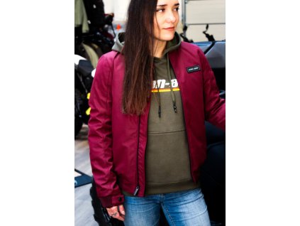 Dámska motorkárska bomber bunda Can-Am Burgundy