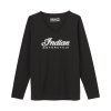 2025 imc pga apparel fw25 studio 2865748 WOMENS ESSENTIAL SCRIPT LOGO LS TEE, BLACK 4