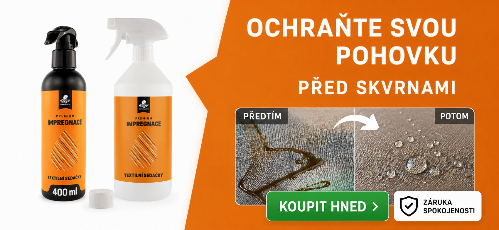 INPRODUCTS Impregnace na Textilní sedačky 1 litr