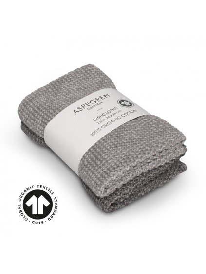 Aspegren dishcloth knitted solid blend gray 3563 web1