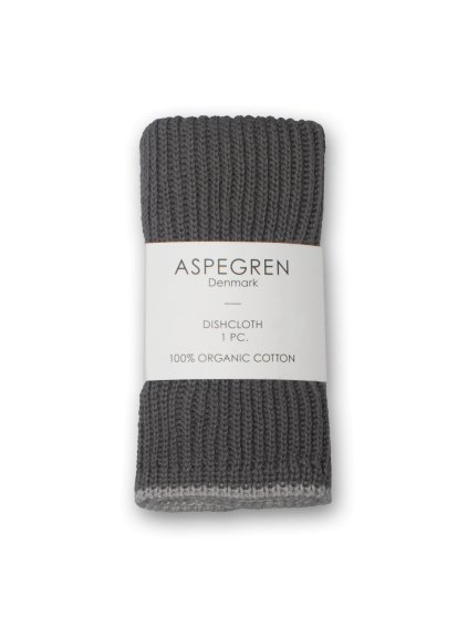 Aspegren dishcloth knitted ripple flint gray 4307