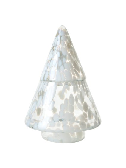 Skleněná dóza ve tvaru stromečku White Dots