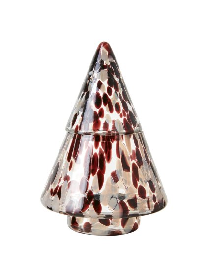 Skleněná dóza ve tvaru stromečku Red Dots