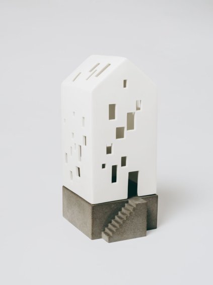 Porcelánový domeček Light house Concrete I.