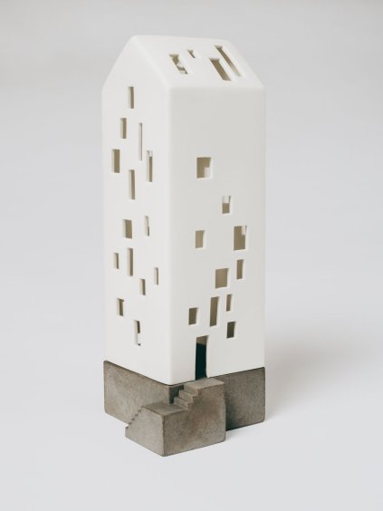 Porcelánový domeček Light house Concrete II.