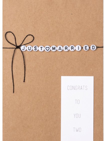Blahopřání s písmenky Just Married