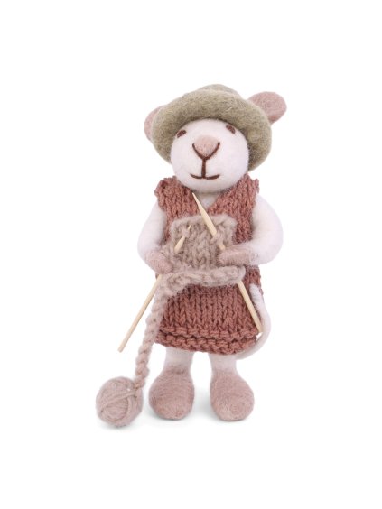 Plstěná myška s kloboukem