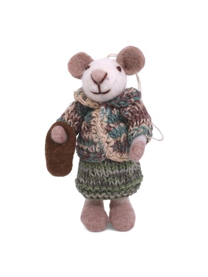 Plstěná myška s kbelíčkem