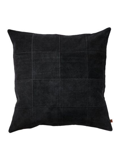 Kožený povlak na polštář - černý