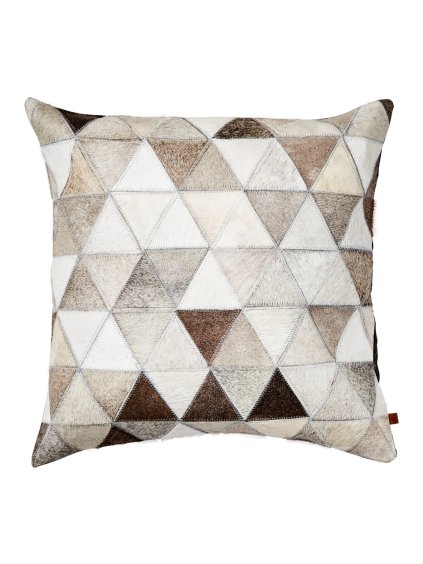 Kožený povlak na polštář s geometrickým vzorem I.