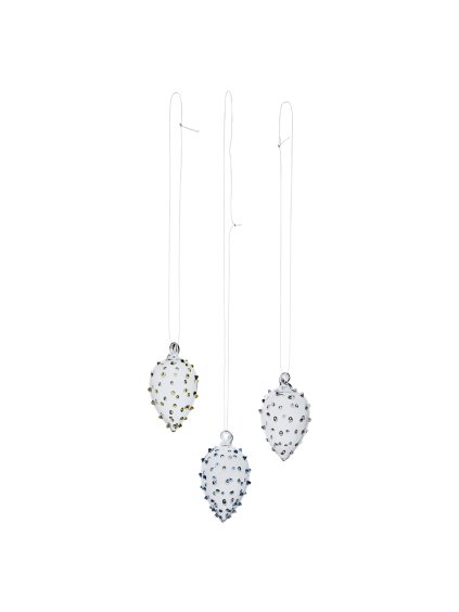 Skleněná závěsná vajíčka - sada 3ks