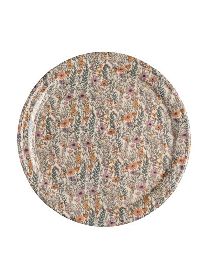 Smaltovaný tác s květinovým vzorem