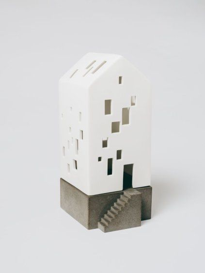 Porcelánový domeček Light house Concrete I.