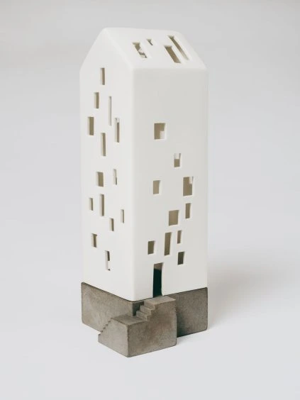 Porcelánový domeček Light house Concrete II.